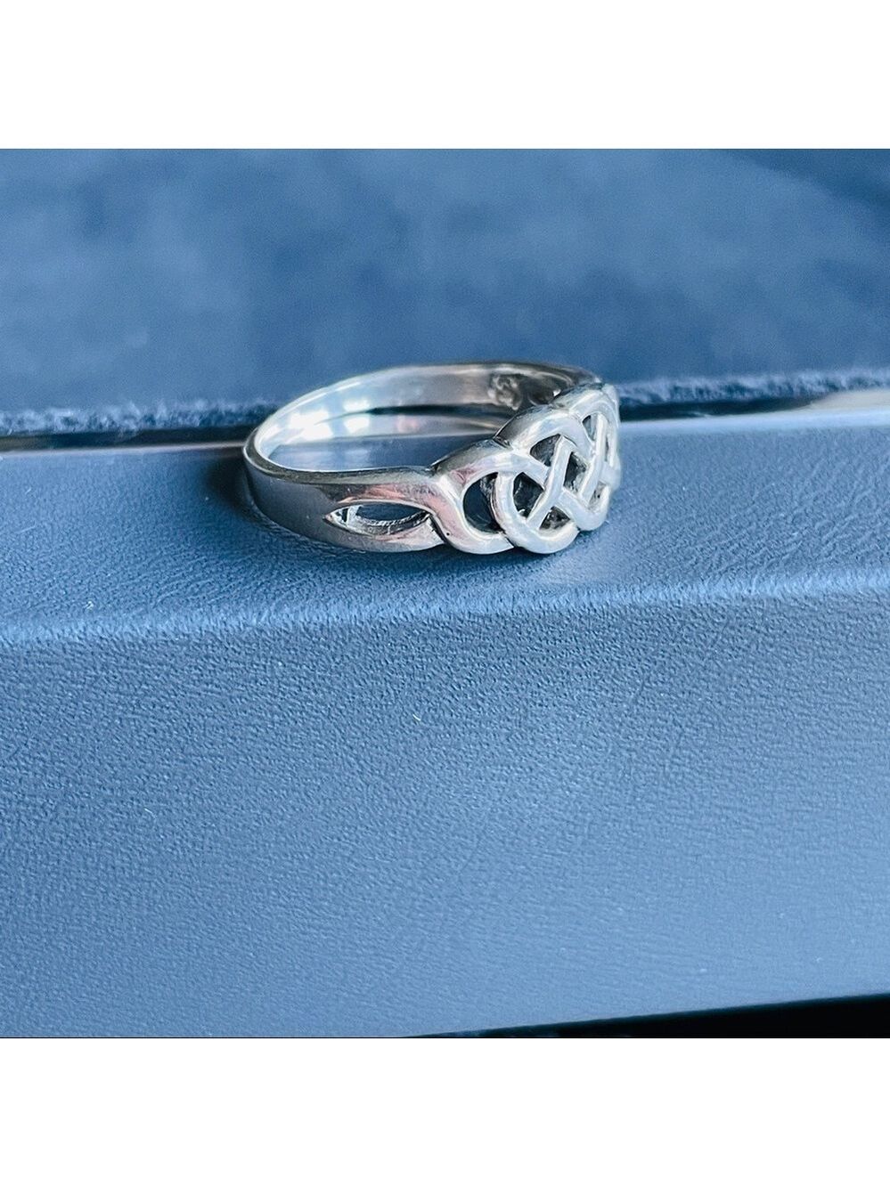 CELTIC KNOT DESIGN INFINITY STERLING SILVER RING - Picture 3 of 10